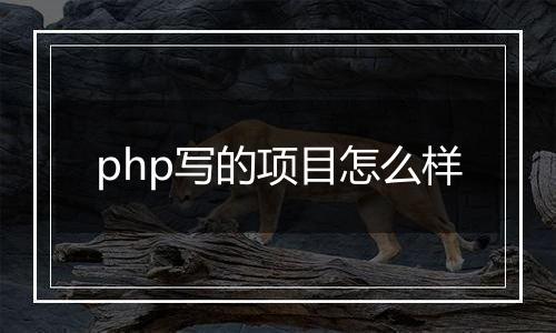php写的项目怎么样