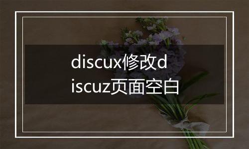 discux修改discuz页面空白