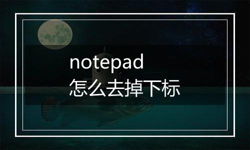notepad怎么去掉下标