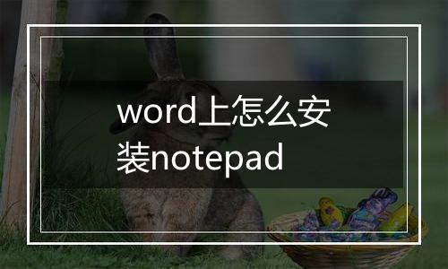 word上怎么安装notepad