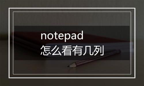 notepad怎么看有几列
