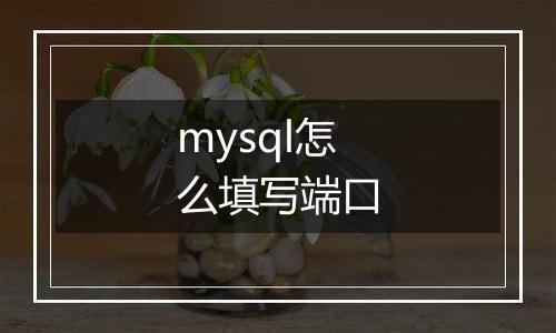 mysql怎么填写端口