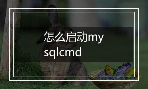 怎么启动mysqlcmd