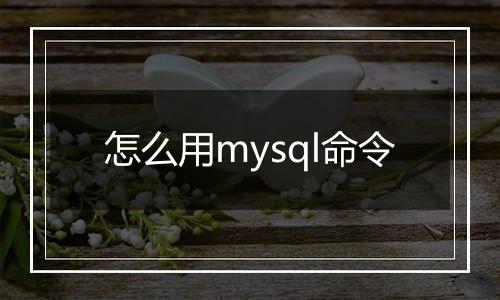 怎么用mysql命令