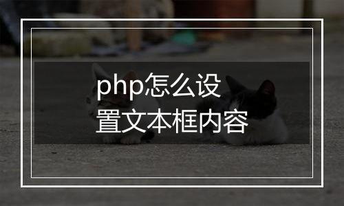 php怎么设置文本框内容