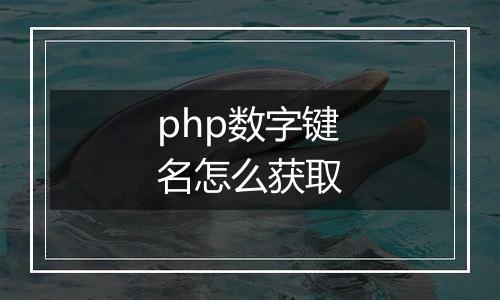 php数字键名怎么获取