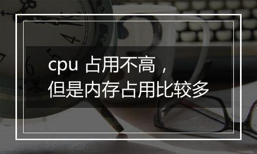 cpu 占用不高,但是内存占用比较多