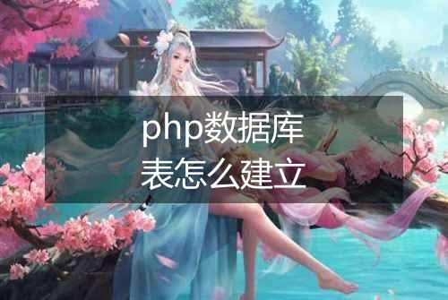 php数据库表怎么建立