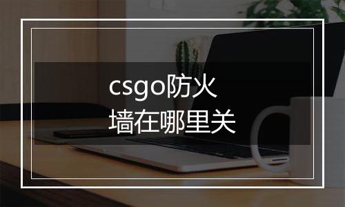 csgo防火墙在哪里关