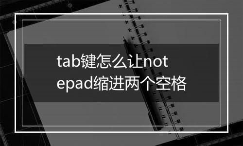 tab键怎么让notepad缩进两个空格