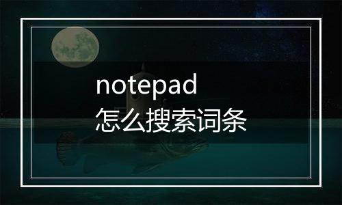 notepad怎么搜索词条