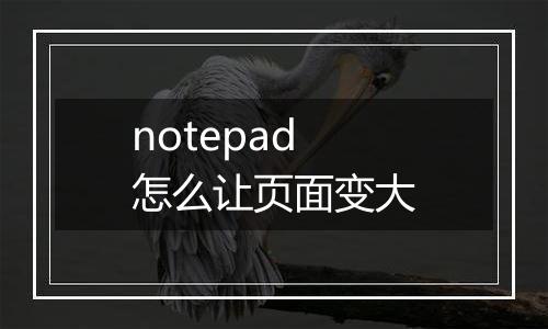 notepad怎么让页面变大