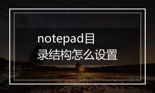 notepad目录结构怎么设置
