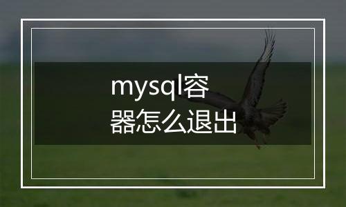 mysql容器怎么退出