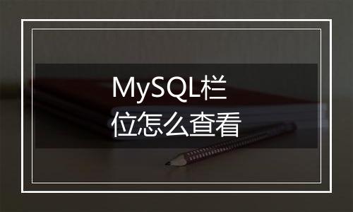 MySQL栏位怎么查看