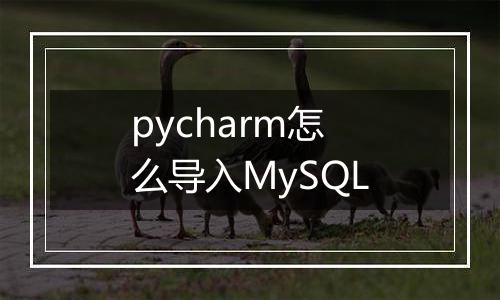 pycharm怎么导入MySQL