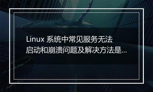 Linux 系统中常见服务无法启动和崩溃问题及解决方法是什么？