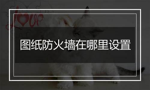 图纸防火墙在哪里设置