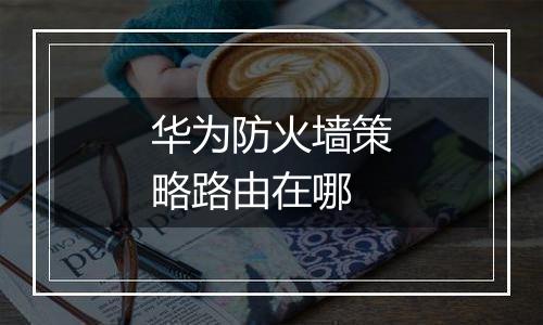 华为防火墙策略路由在哪