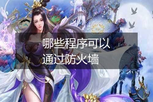 哪些程序可以通过防火墙