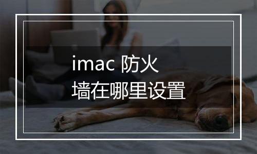 imac 防火墙在哪里设置