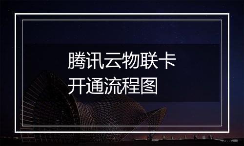 腾讯云物联卡开通流程图