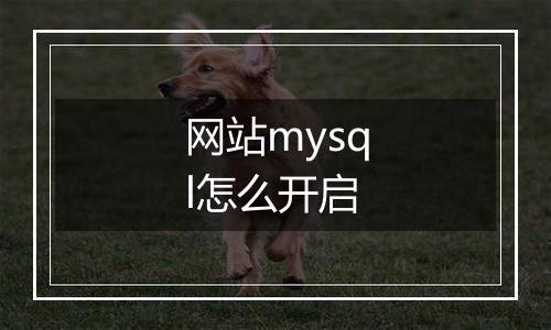网站mysql怎么开启
