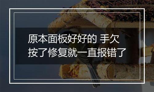 原本面板好好的 手欠按了修复就一直报错了