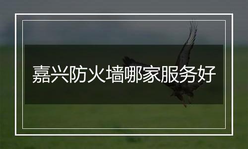 嘉兴防火墙哪家服务好