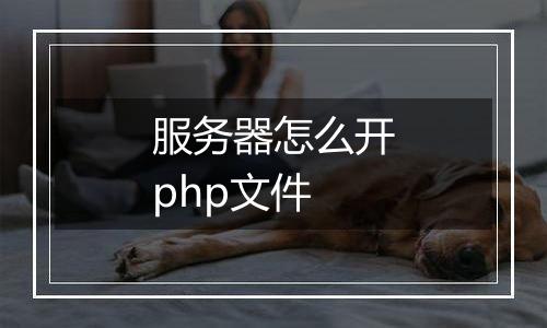 服务器怎么开php文件