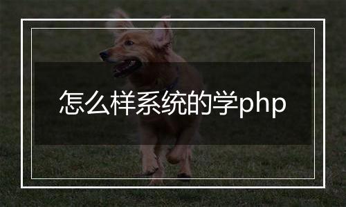 怎么样系统的学php