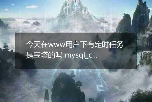 今天在www用户下有定时任务 是宝塔的吗 mysql_check