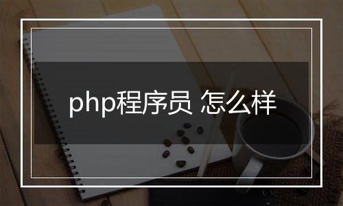 php程序员 怎么样