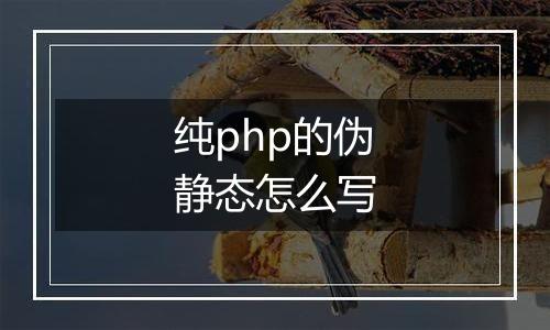 纯php的伪静态怎么写