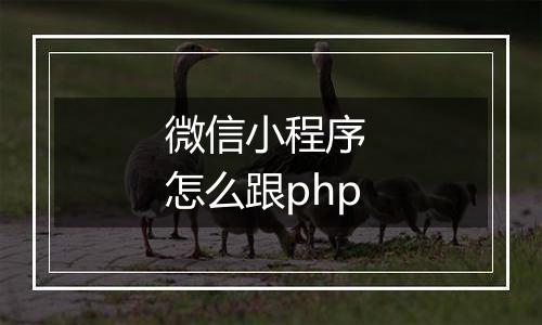 微信小程序 怎么跟php