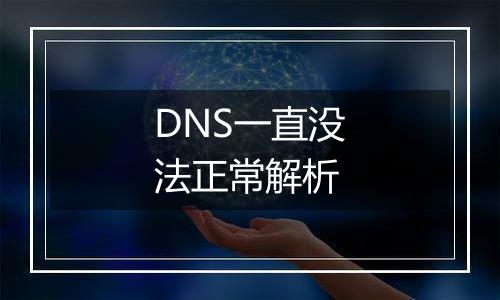 DNS一直没法正常解析