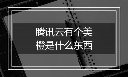 腾讯云有个美橙是什么东西