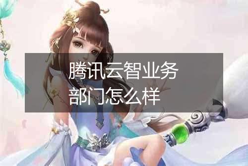 腾讯云智业务部门怎么样