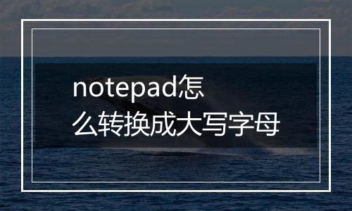 notepad怎么转换成大写字母