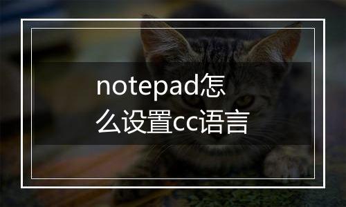 notepad怎么设置cc语言