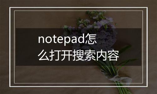 notepad怎么打开搜索内容