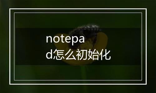 notepad怎么初始化