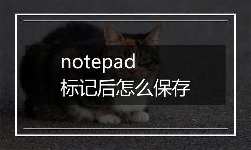 notepad标记后怎么保存