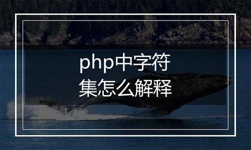 php中字符集怎么解释