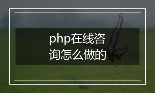 php在线咨询怎么做的