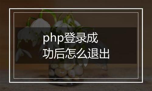 php登录成功后怎么退出
