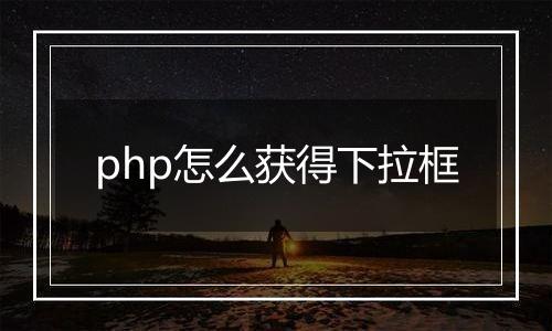 php怎么获得下拉框
