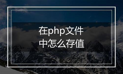 在php文件中怎么存值