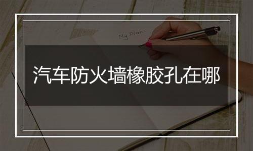 汽车防火墙橡胶孔在哪