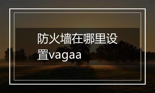 防火墙在哪里设置vagaa
